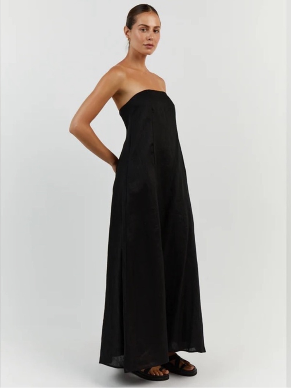 NWOT DISSH Karney Linen Dress in Black